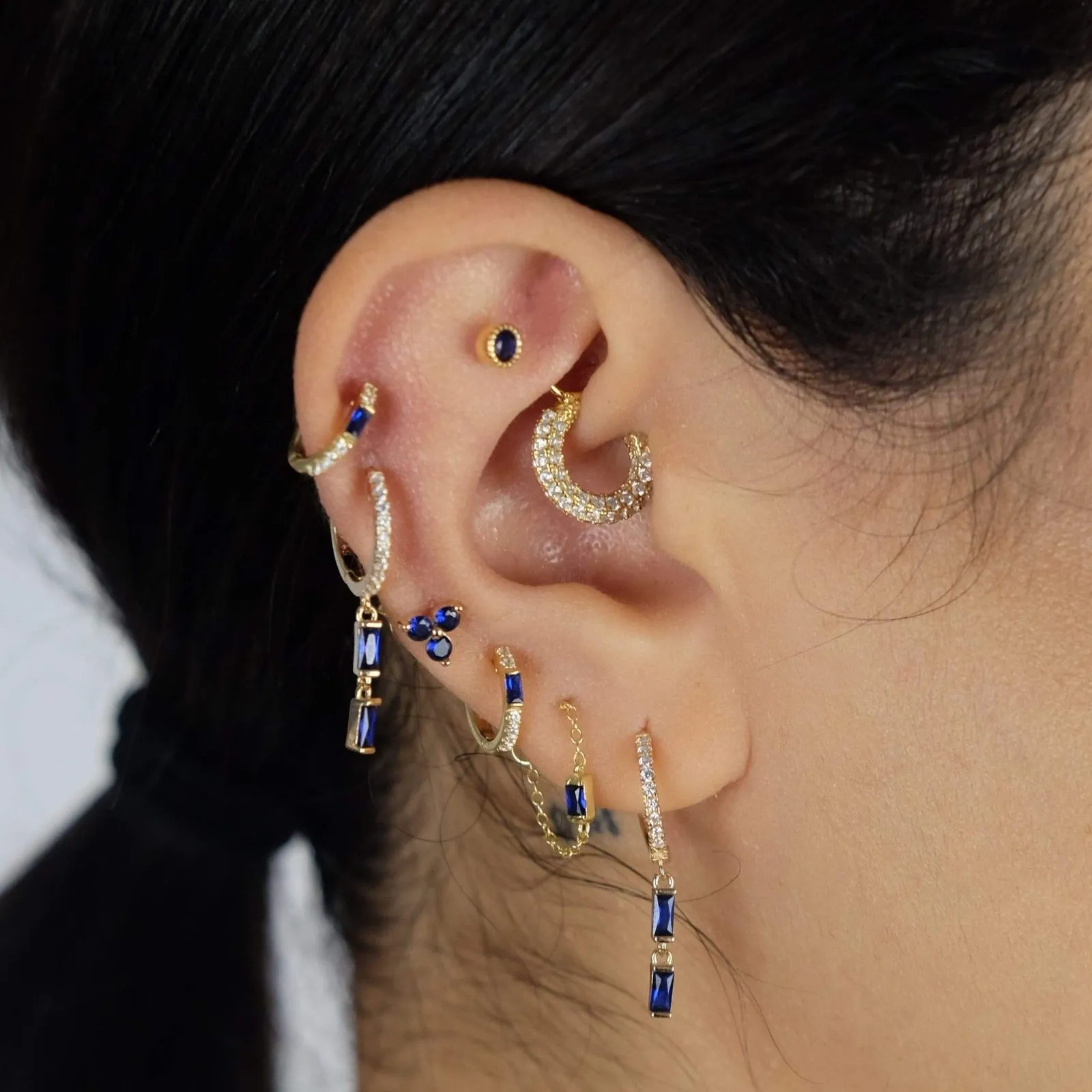 Pave Huggie Hoop Earring