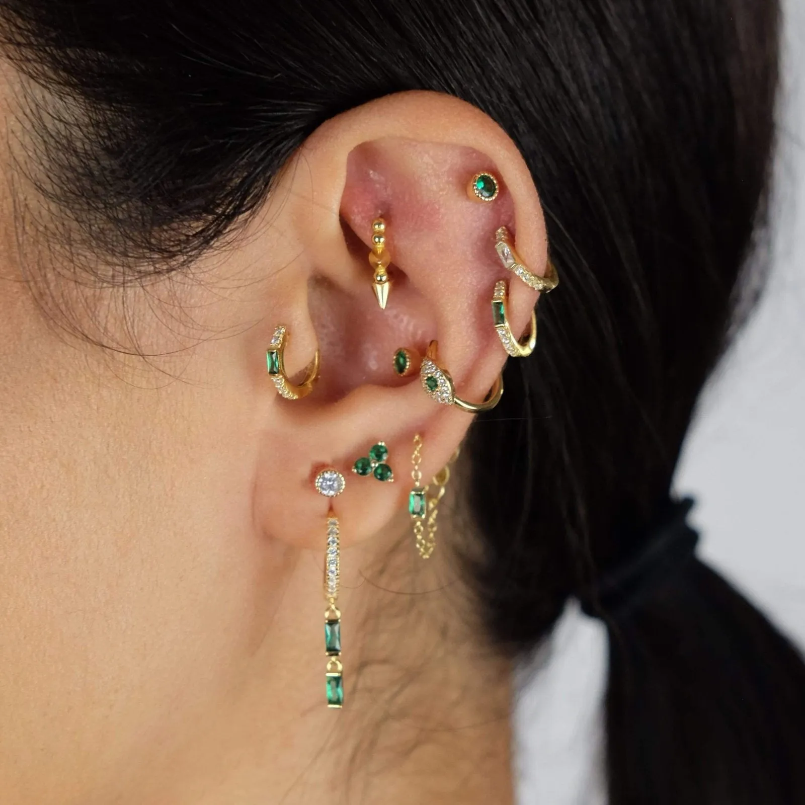 Pave Huggie Hoop Earring