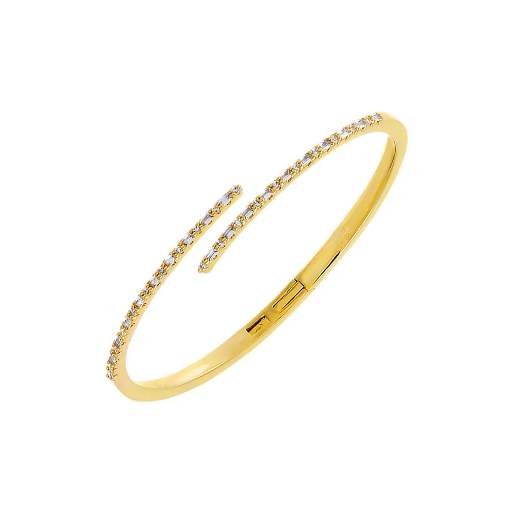 Pave Thin Overlap Claw Bangle Bracelet