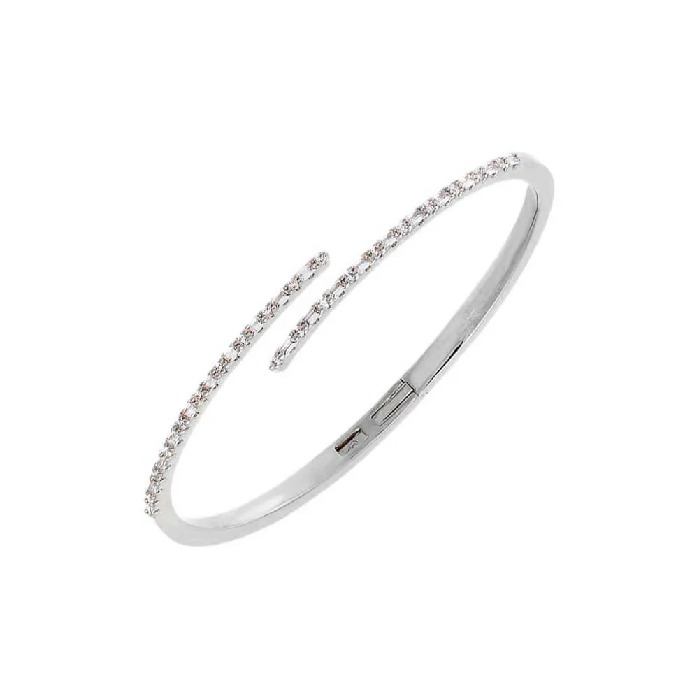 Pave Thin Overlap Claw Bangle Bracelet