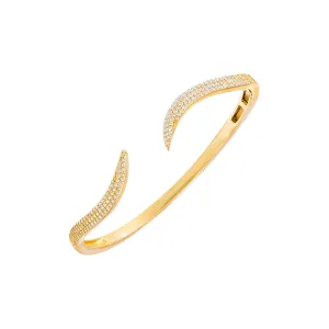 Pave Wave Claw Bangle Bracelet