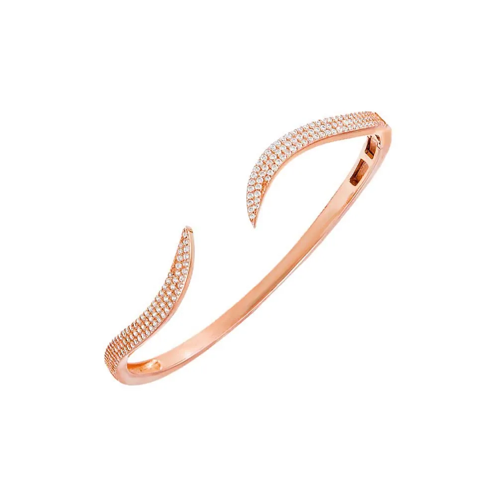 Pave Wave Claw Bangle Bracelet