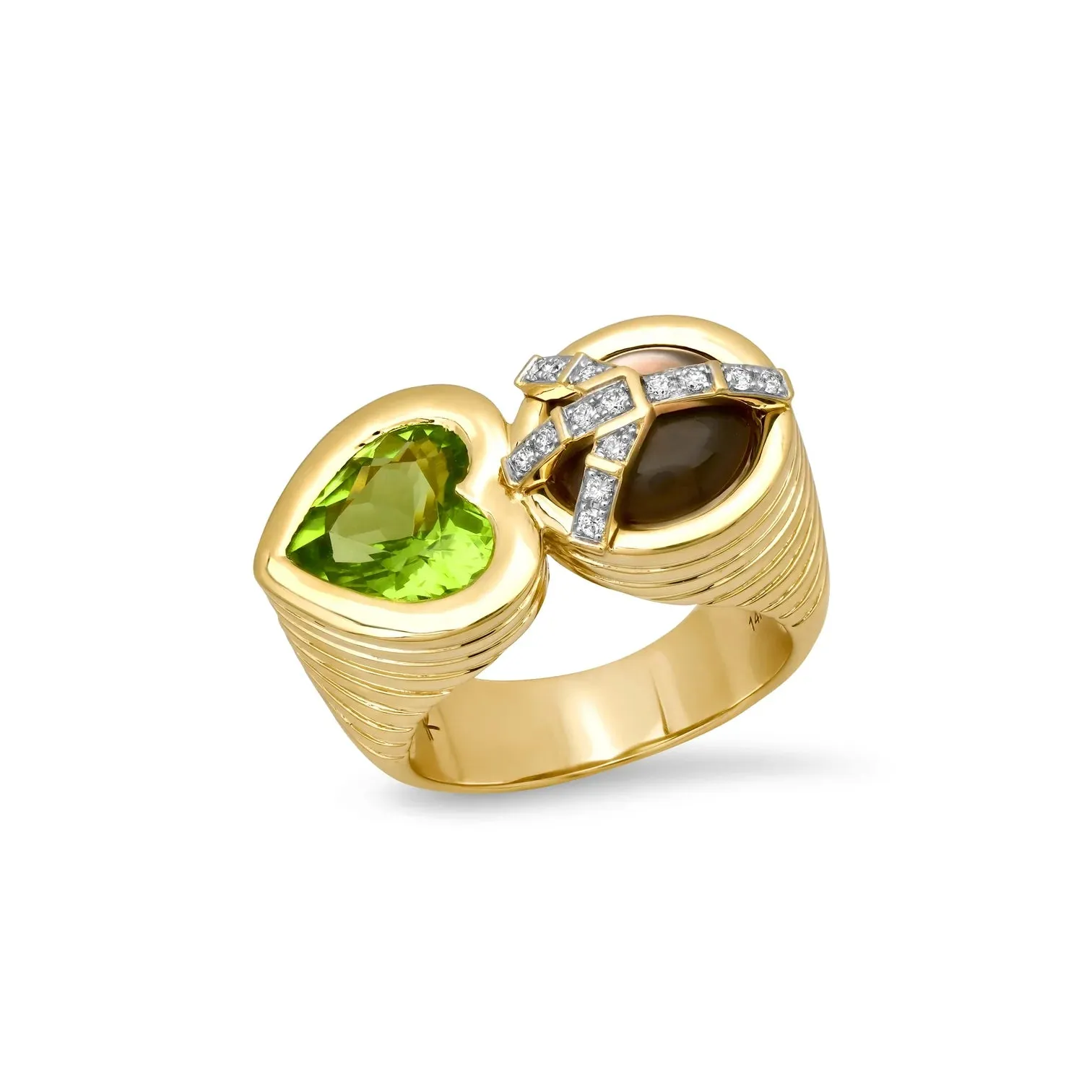 Peace & Love Gemstone & Diamond Statement Ring