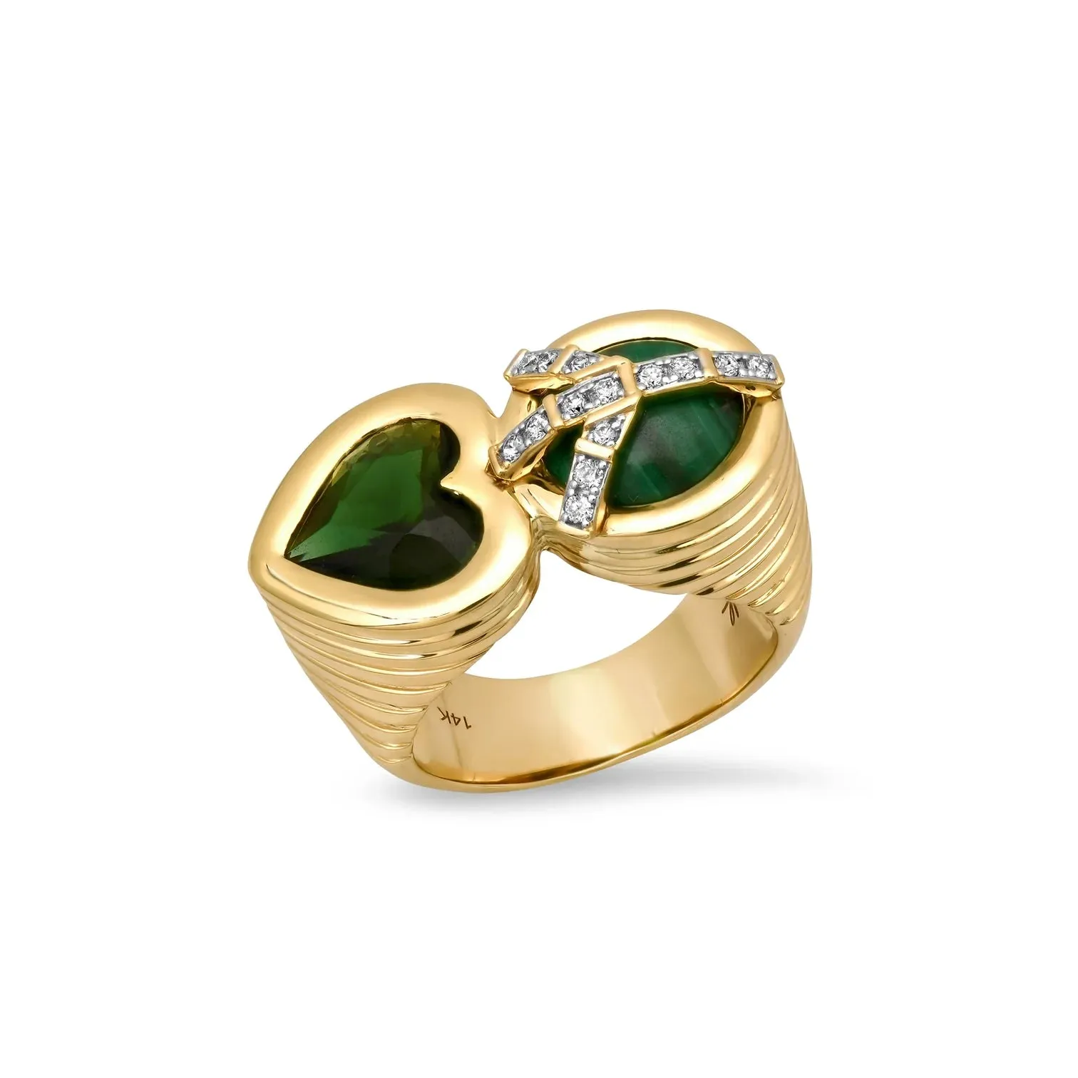 Peace & Love Gemstone & Diamond Statement Ring