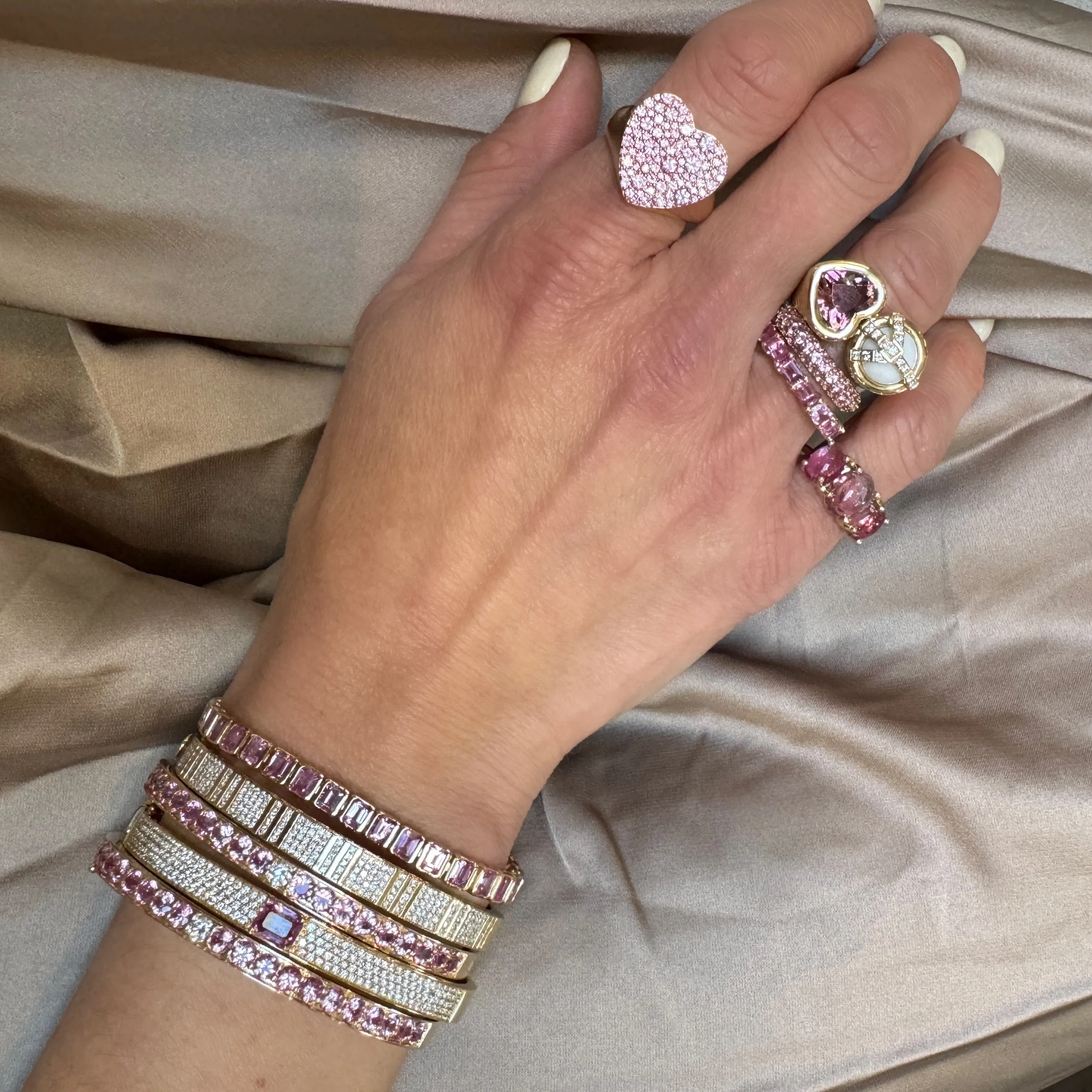 Peace & Love Gemstone & Diamond Statement Ring