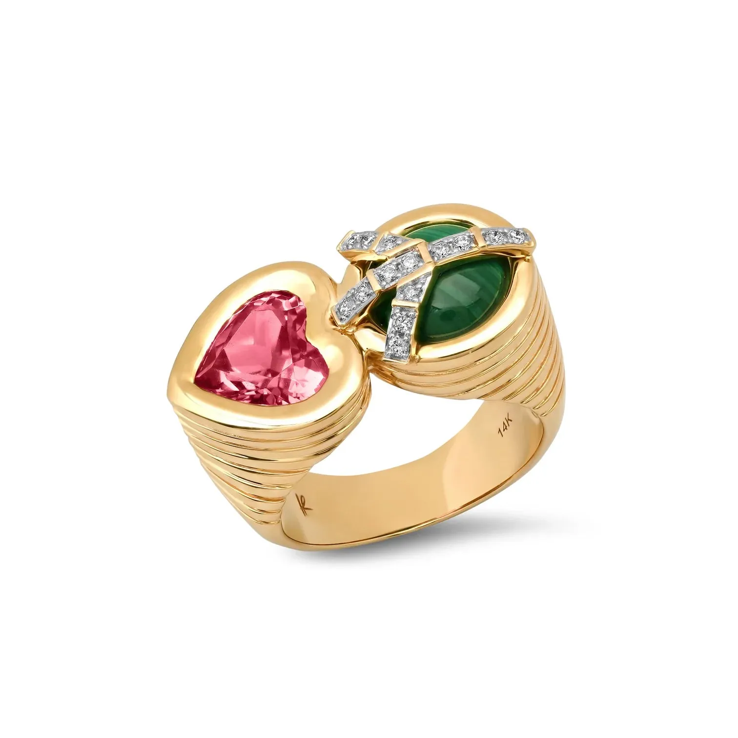 Peace & Love Gemstone & Diamond Statement Ring