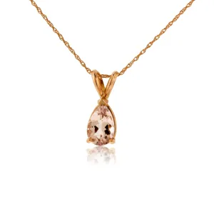 Pear Shaped Morganite Solitaire Pendant