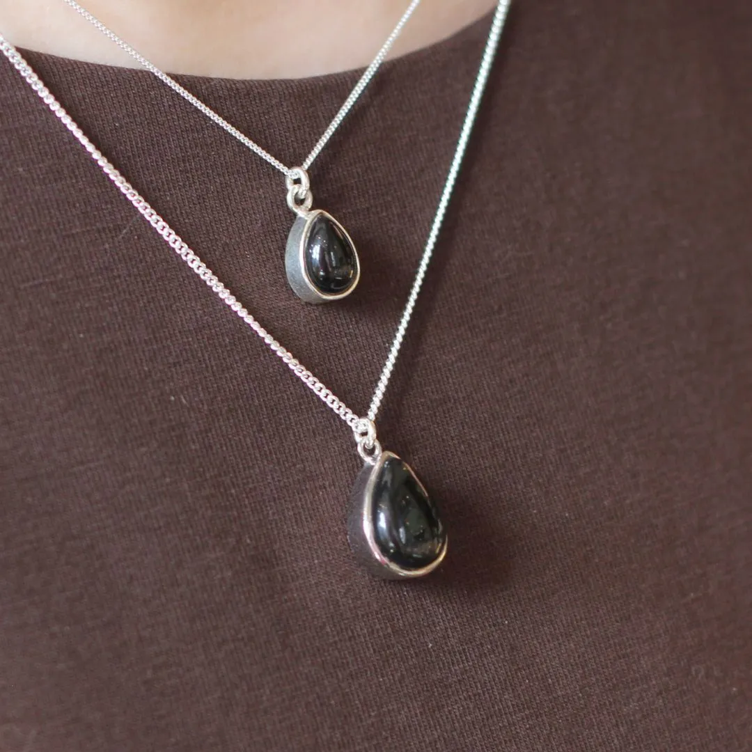 Pear Shaped Onyx Necklace