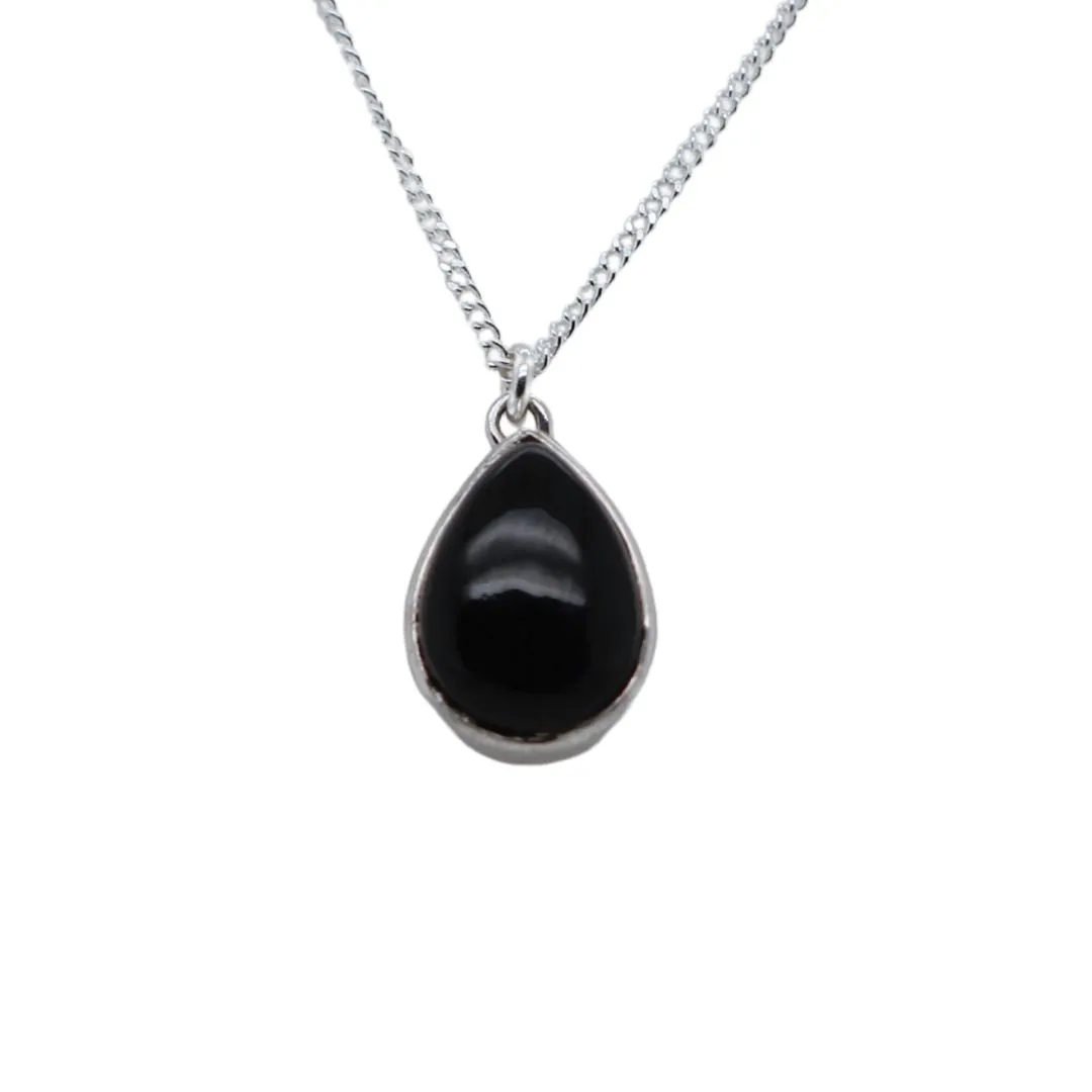 Pear Shaped Onyx Necklace