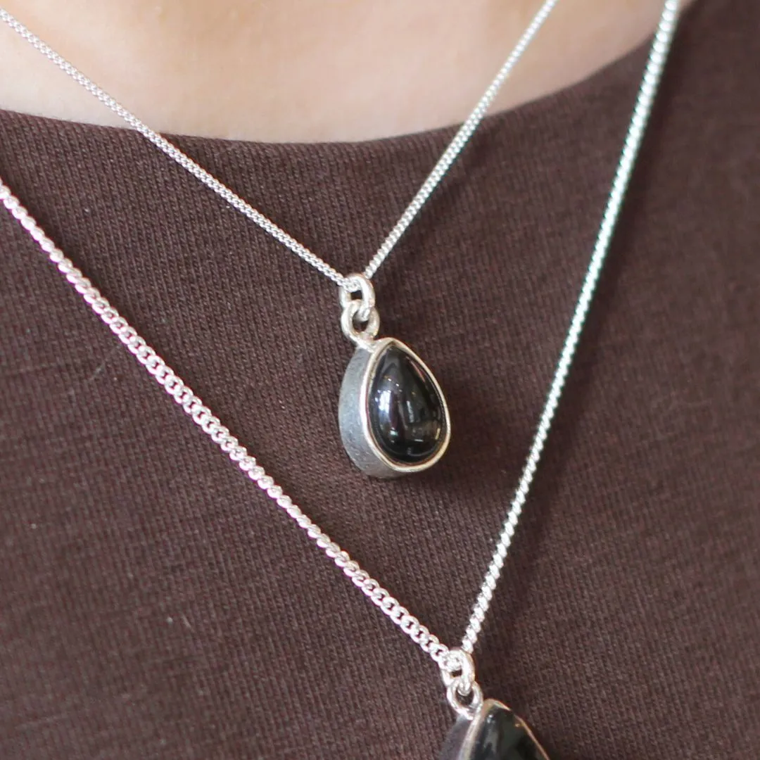 Pear Shaped Onyx Necklace