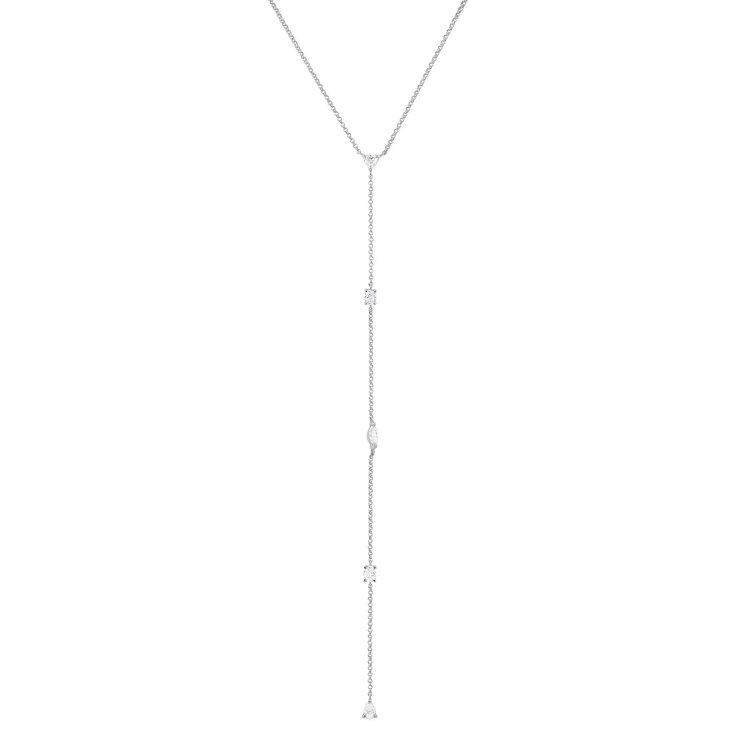 Perfect Your Plunge Multi-Shape Diamond Lariat