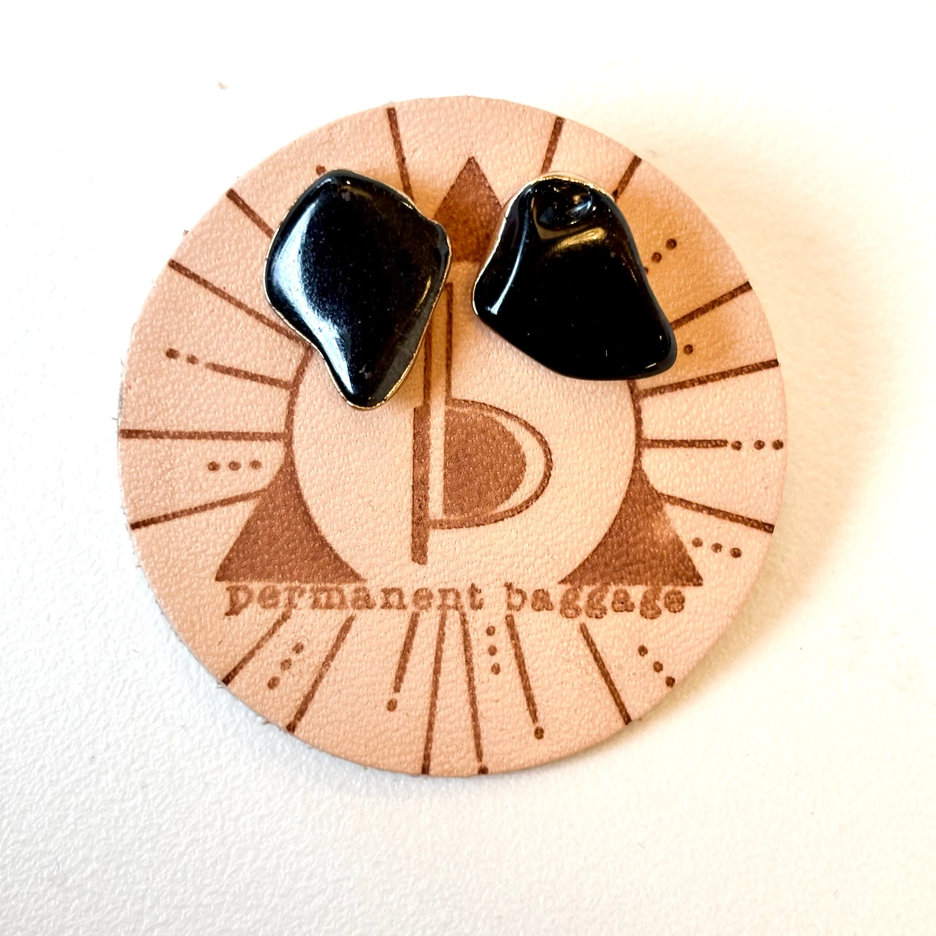 Permanent Baggage Gemstone Stud Earrings