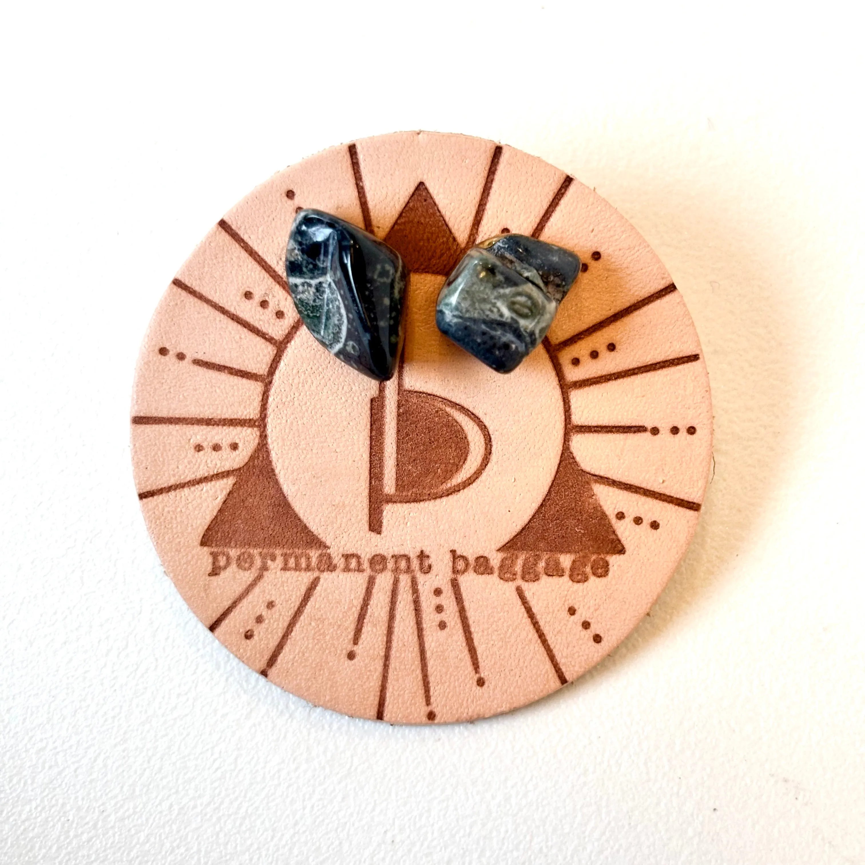 Permanent Baggage Gemstone Stud Earrings