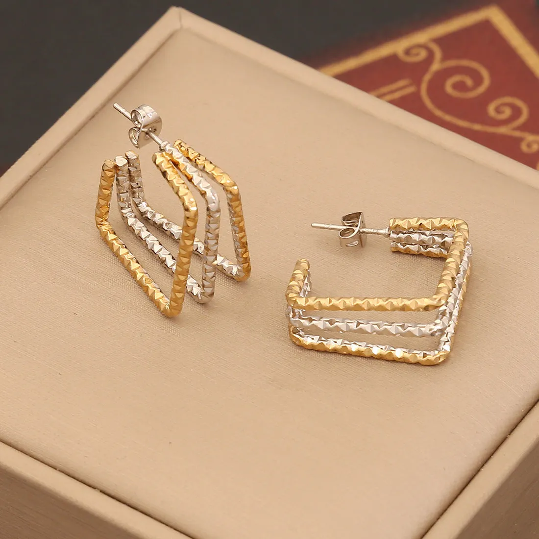 Personalized Linear Stainless Steel Earrings