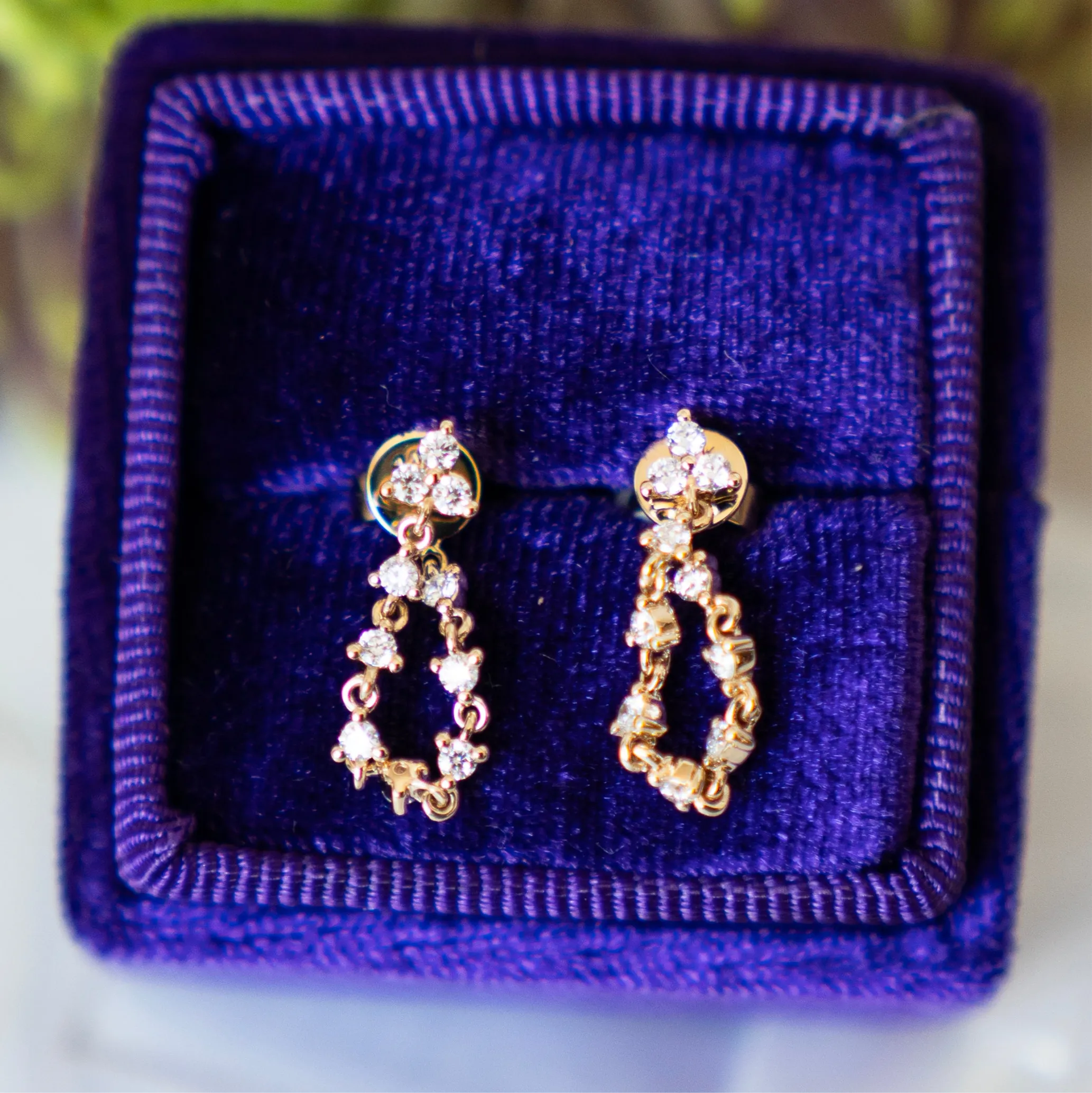 Petit Diamond Trio and Diamond Chain Earrings