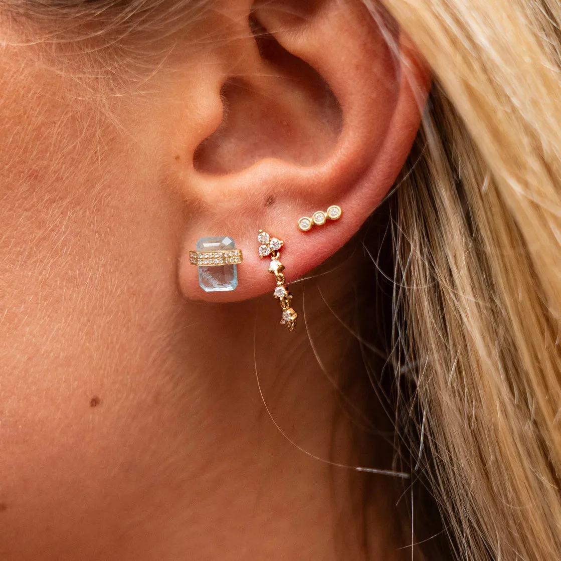 Petit Diamond Trio and Diamond Chain Earrings