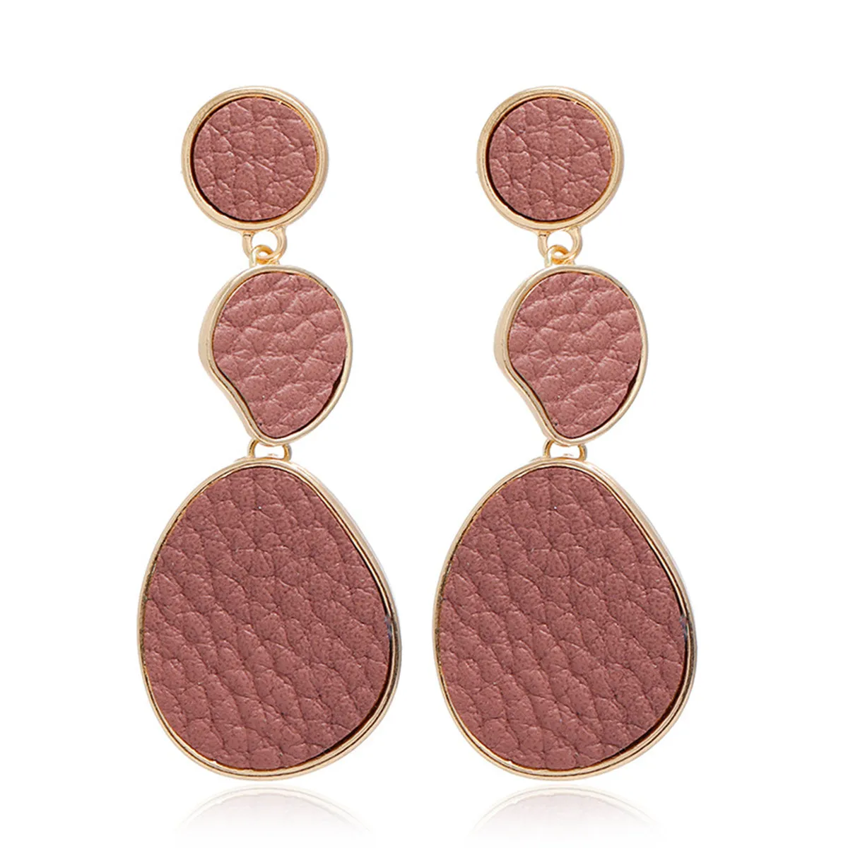 Pink Polystyrene & 18K Gold-Plated Oval Drop Earrings