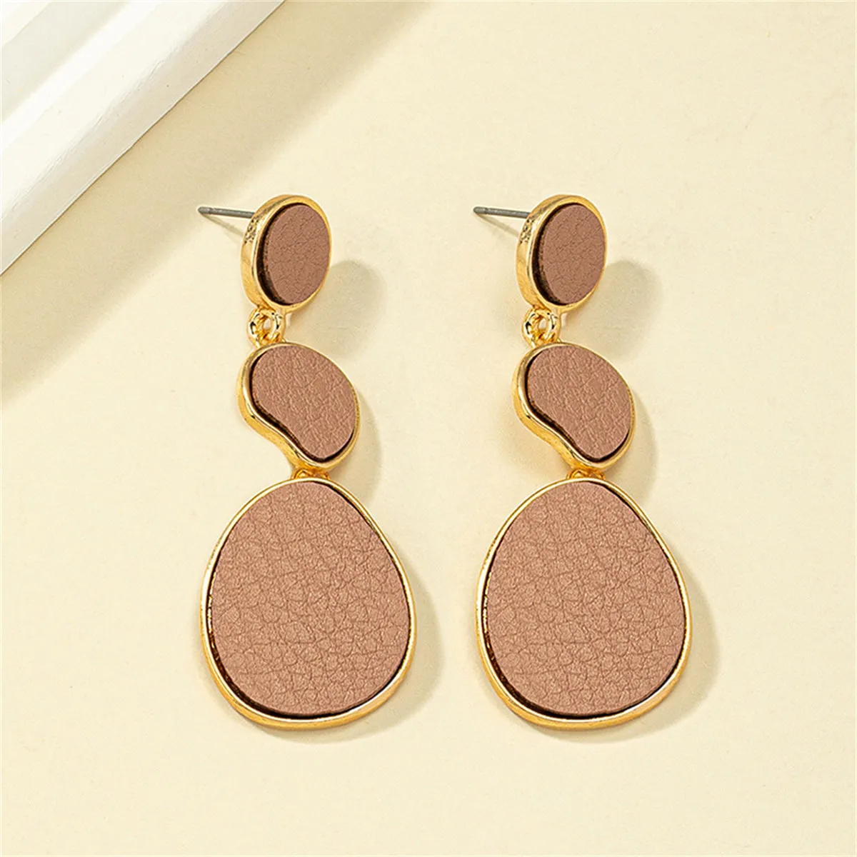 Pink Polystyrene & 18K Gold-Plated Oval Drop Earrings