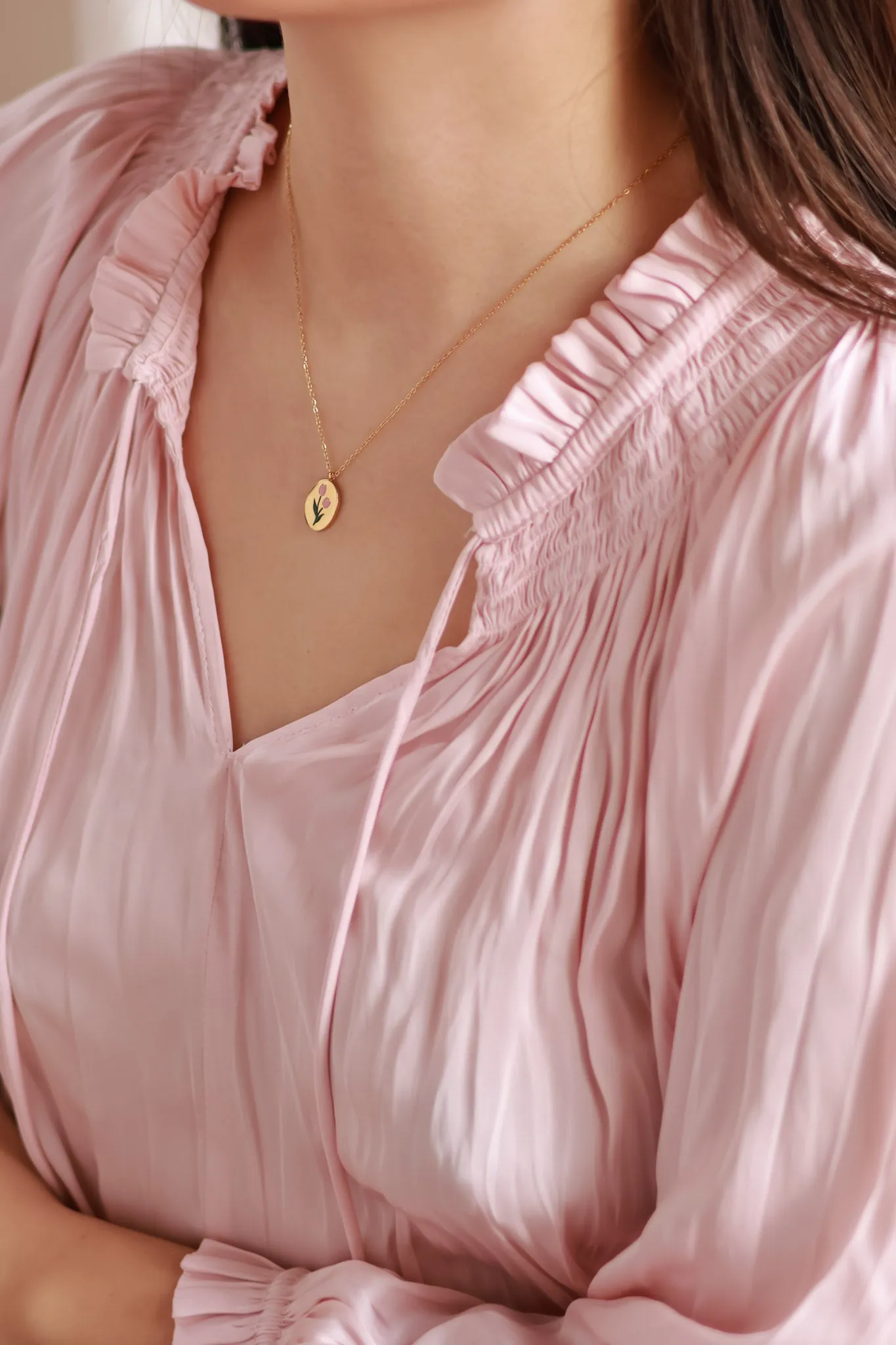 Pink Tulip Necklace