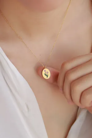 Pink Tulip Necklace