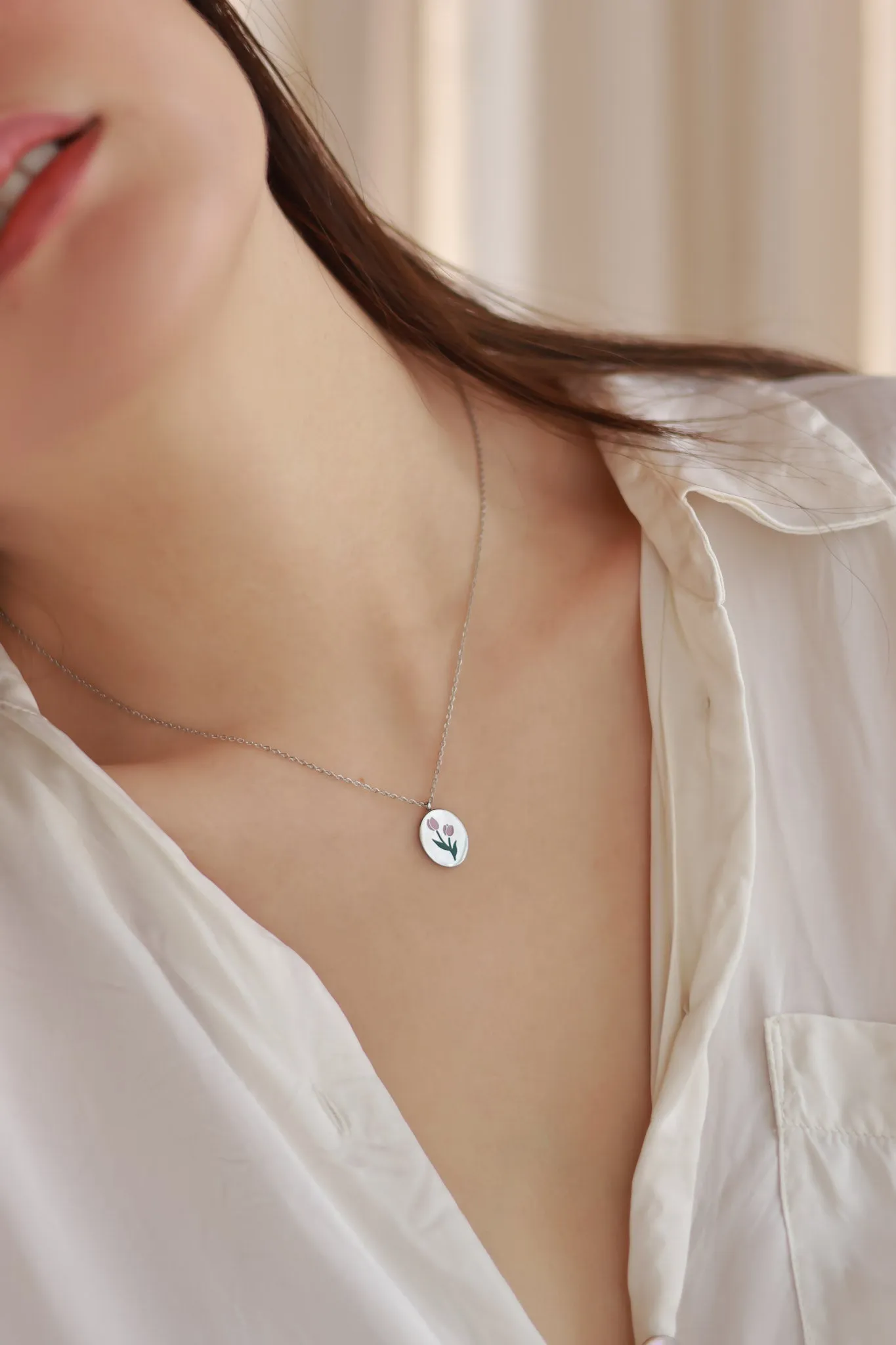 Pink Tulip Necklace