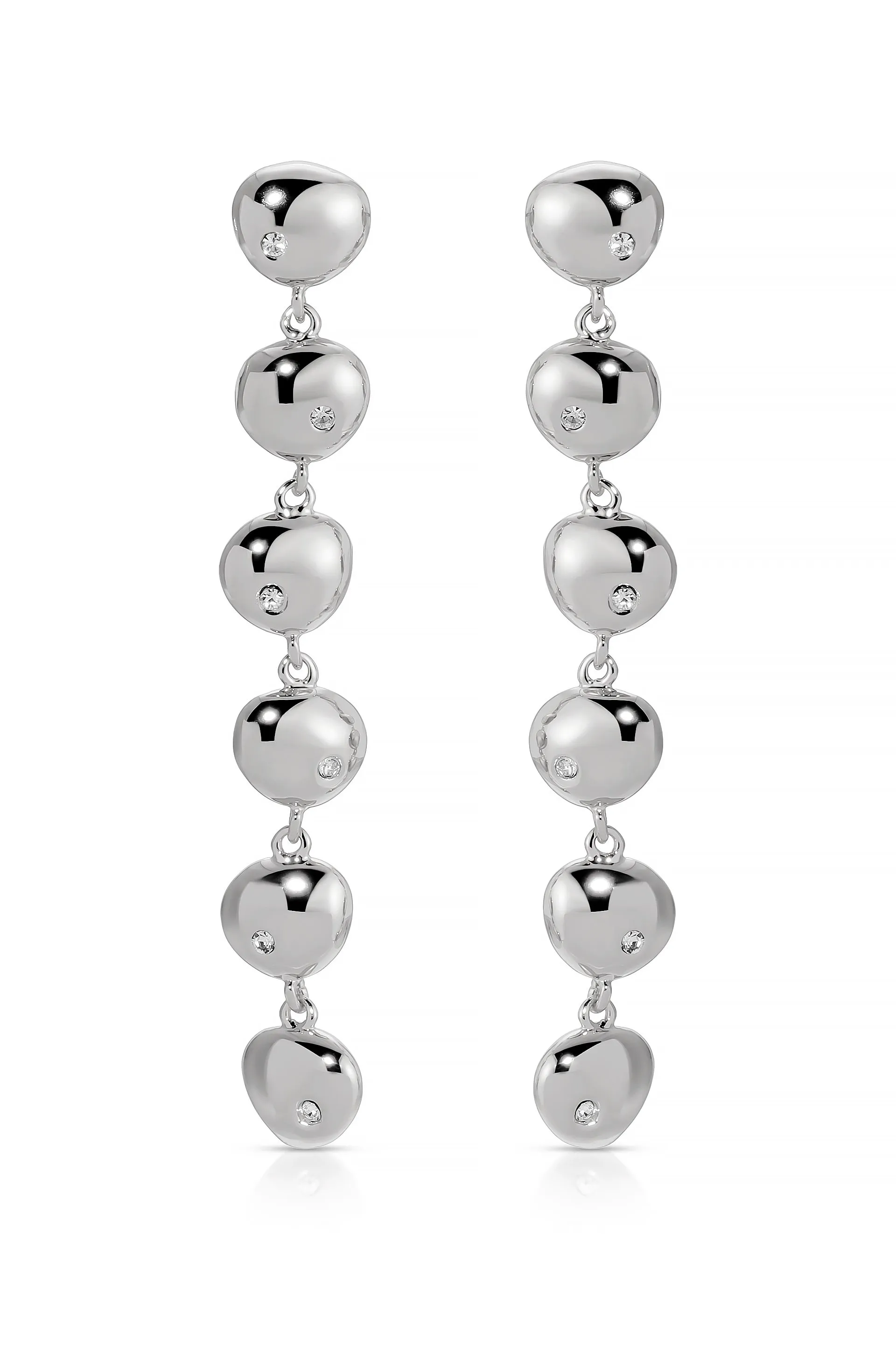 Polished Pebble Linear Dangle Earrings