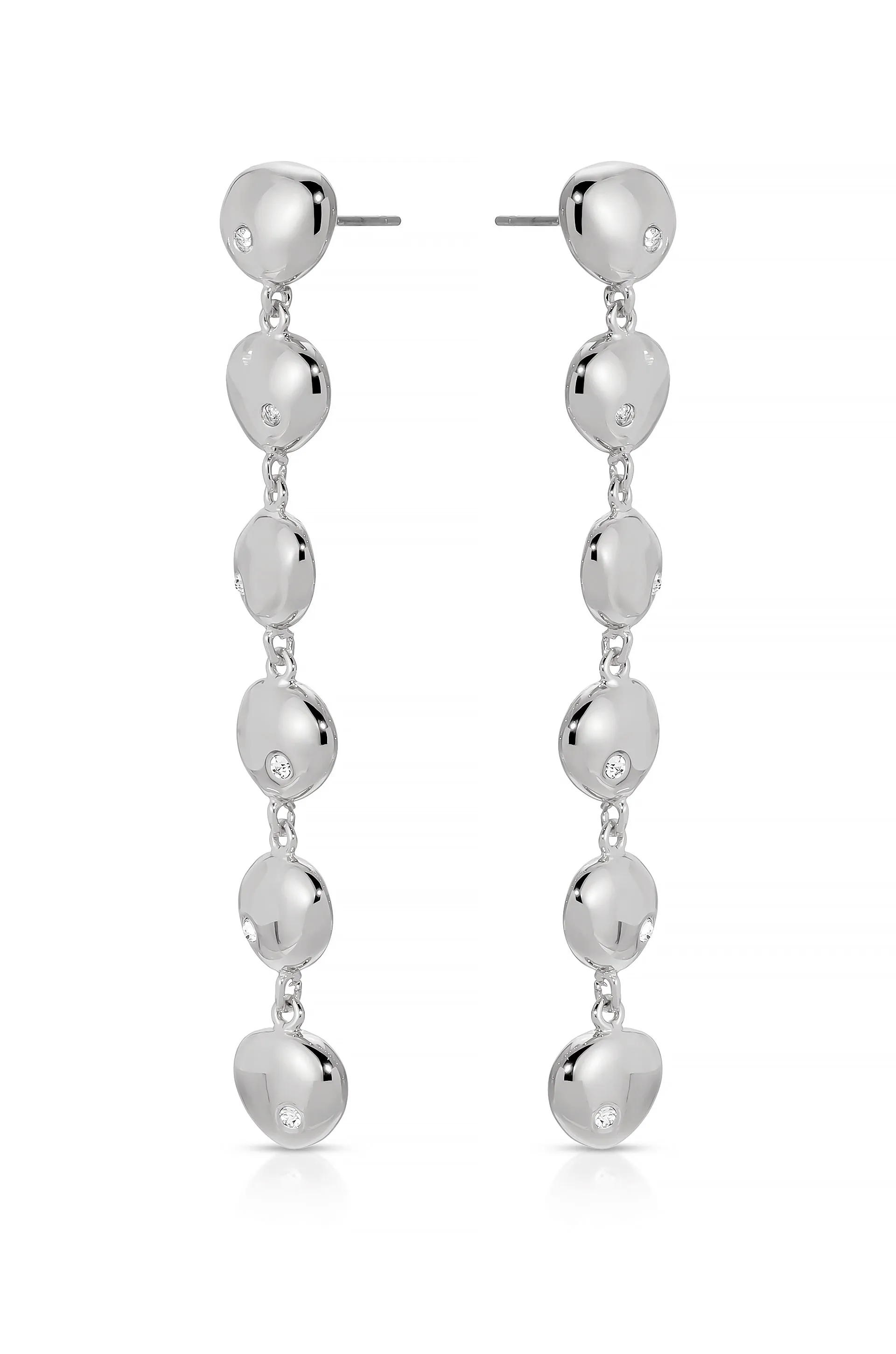 Polished Pebble Linear Dangle Earrings