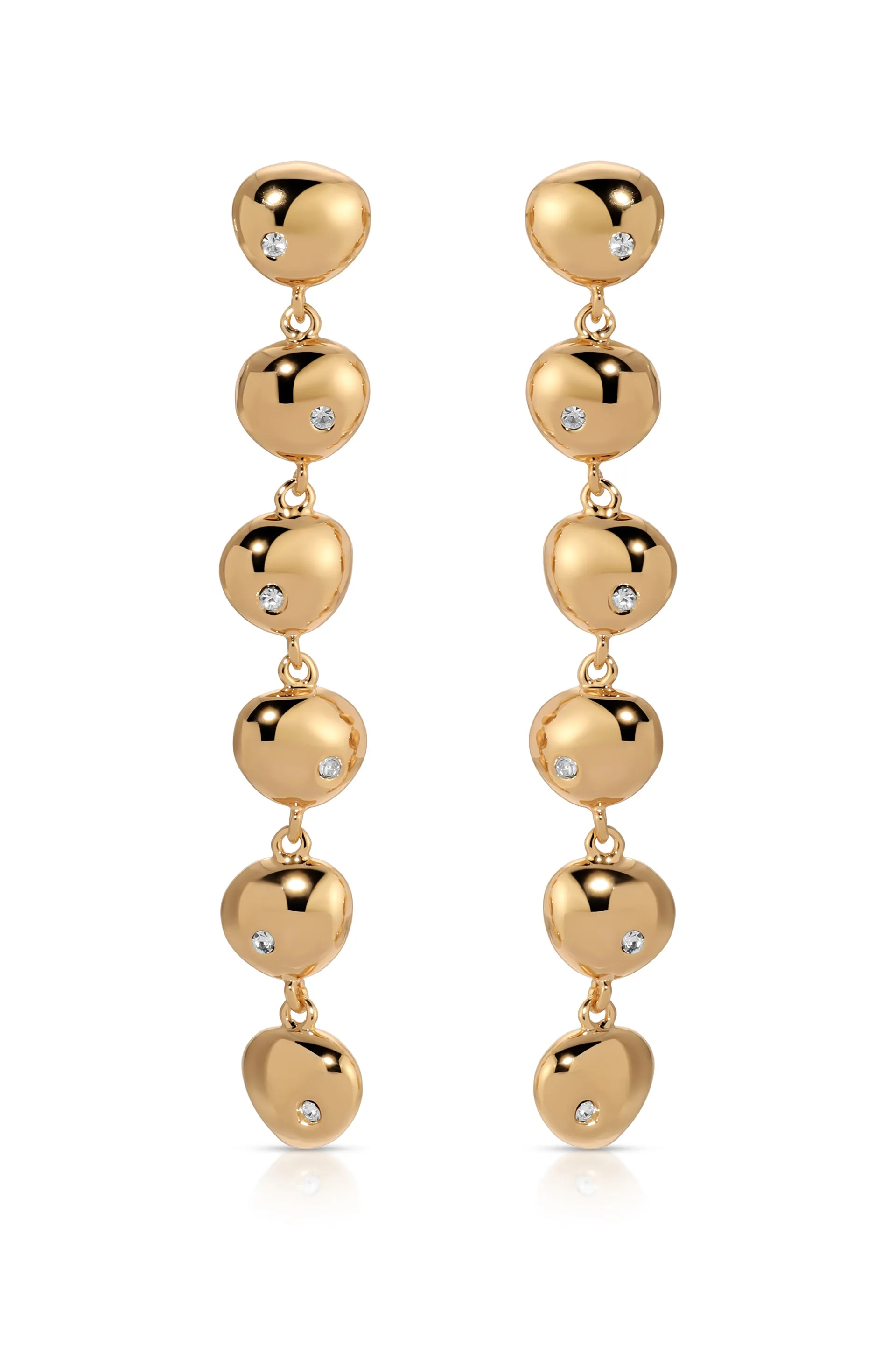 Polished Pebble Linear Dangle Earrings
