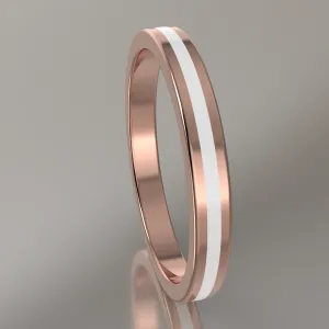 Polished Rose Gold 2.5mm Stacking White Resin