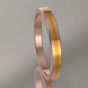 Polished Rose Gold 2.5mm Stacking Yellow Resin