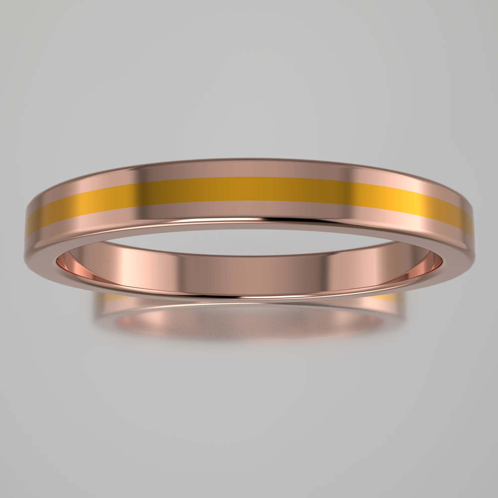 Polished Rose Gold 2.5mm Stacking Yellow Resin