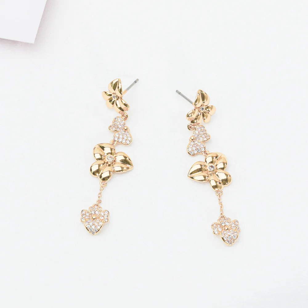 Precious Pansy Linear Earrings