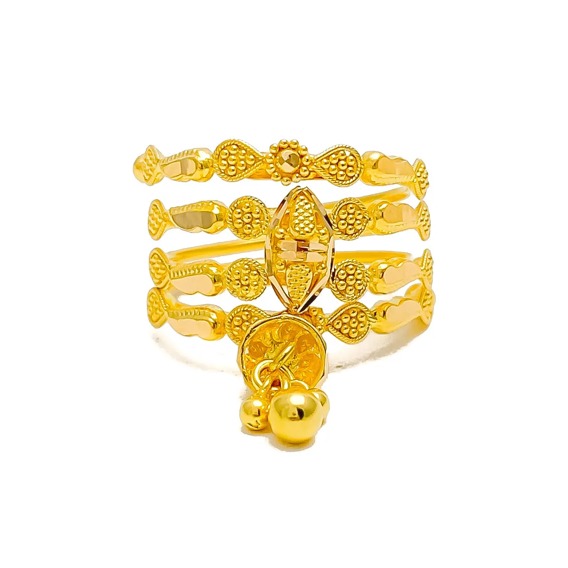 Precious Tassel 22K Gold Spiral Ring