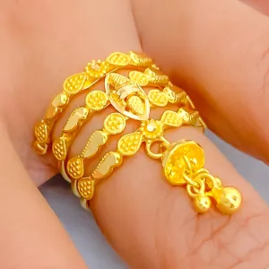 Precious Tassel 22K Gold Spiral Ring