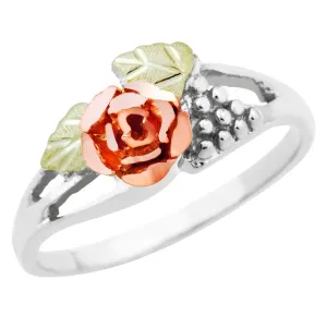 Pretty Rose - Sterling Silver Black Hills Gold Ring