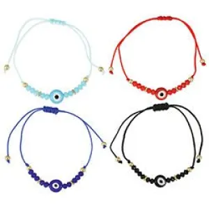 Protective Evil-Eye Bead Bracelet - Macrame Pull