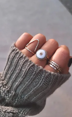 Puka Pimpin Ring White With Gold Center #1