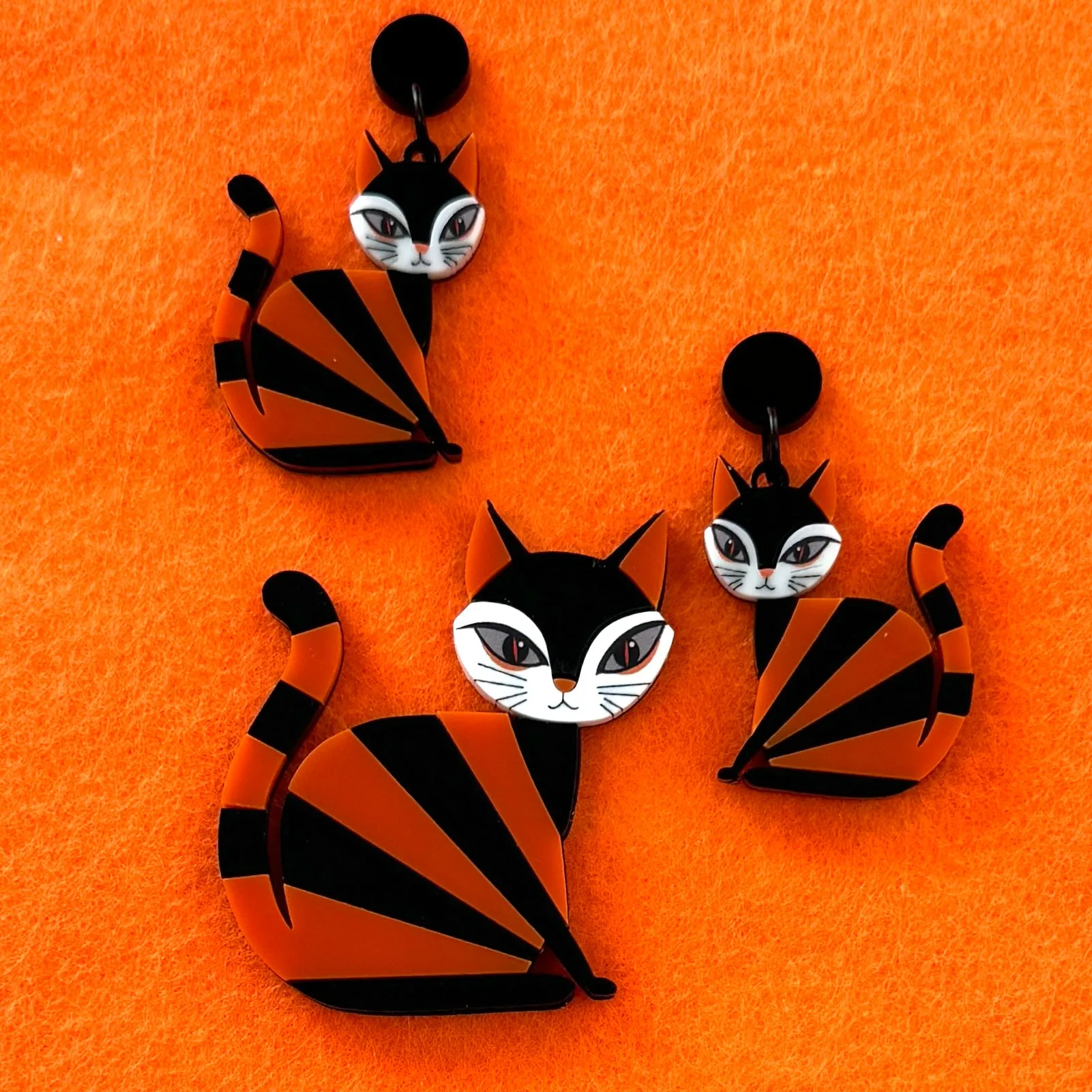 Pumpkin 🎃 cat - earrings
