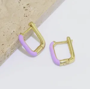Purple Enamel Huggie