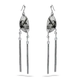 Quartz Sterling Silver Tassel Earrings