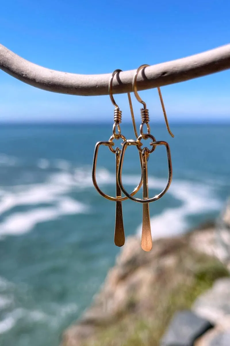 Quinn Sharp - Baby Hoop Dangle Earrings in Gold