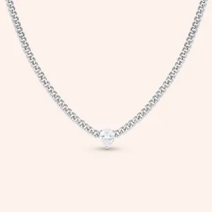 "Daphne" 2.4CTW Pear Cut Curb Chain Necklace - Includes Extender