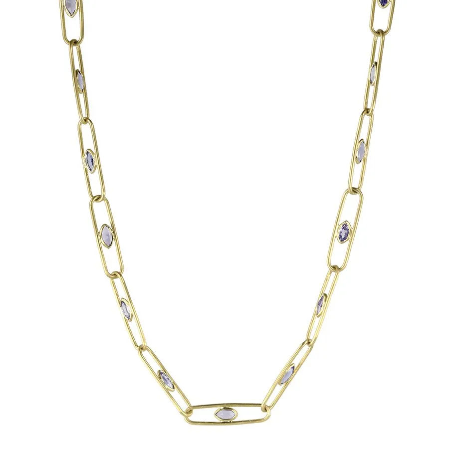 "Gemclip" Necklace with Tanzanite Marquise Details