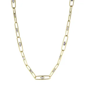 "Gemclip" Necklace with Tanzanite Marquise Details
