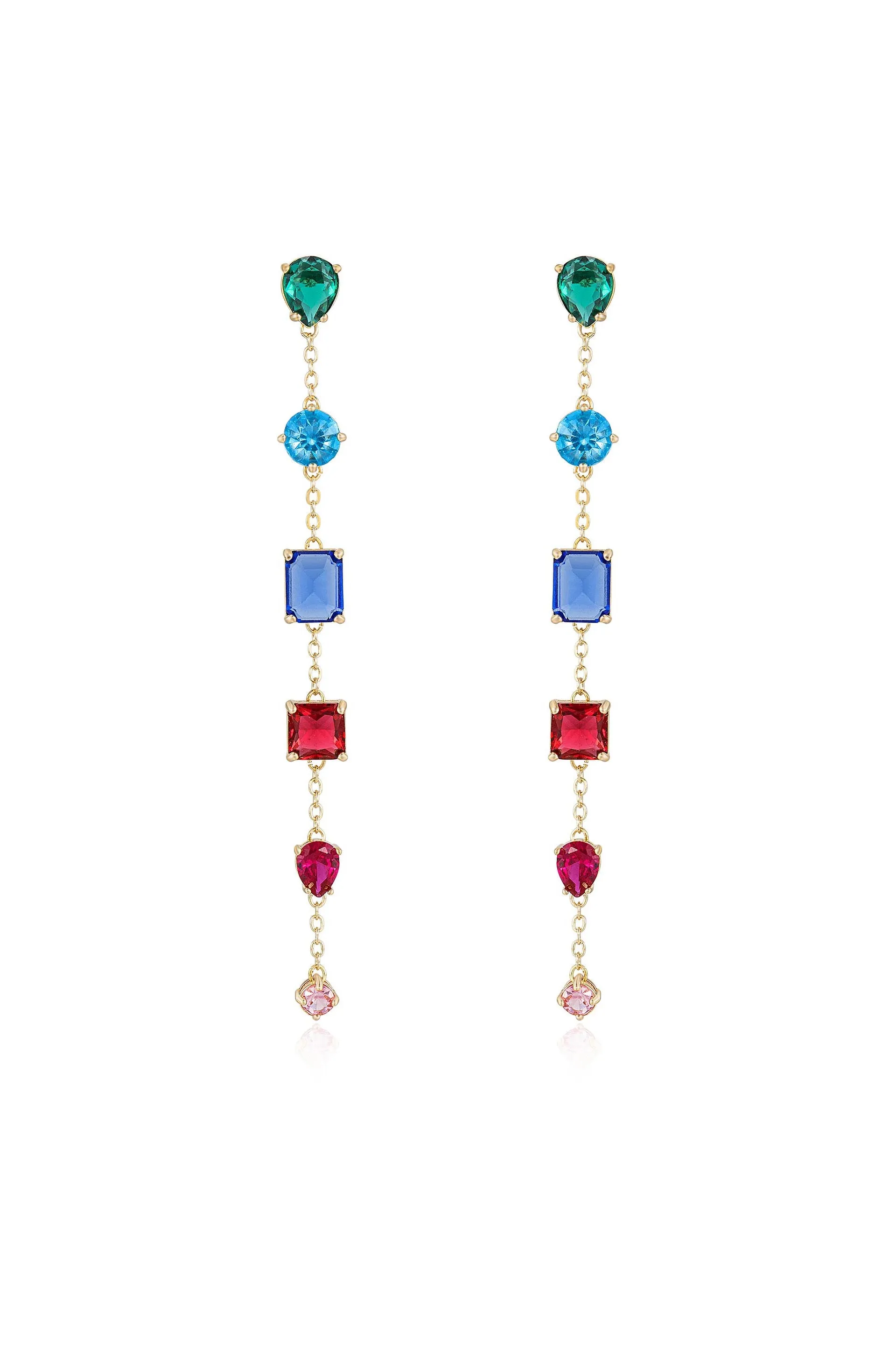 Rainbow Crystal Candy Drop Earrings
