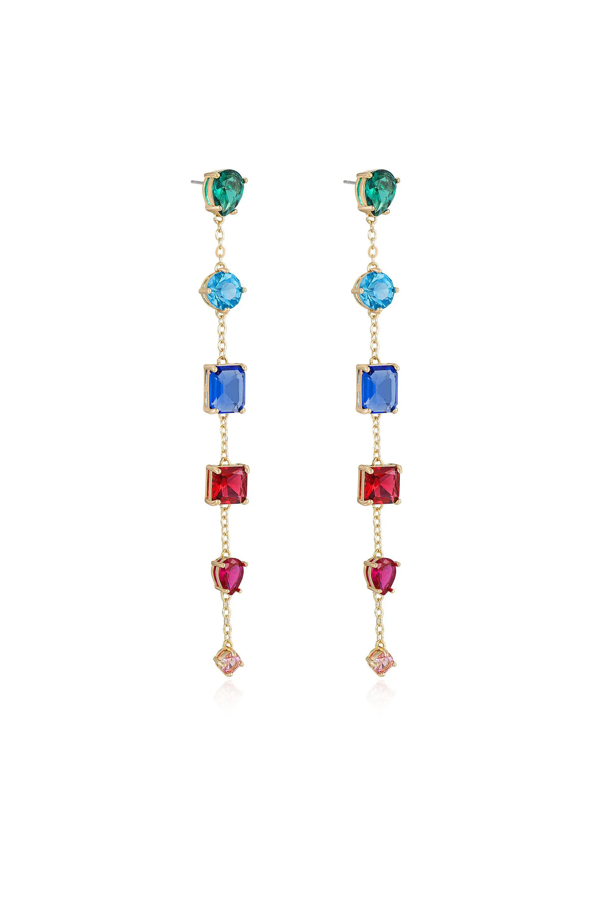 Rainbow Crystal Candy Drop Earrings