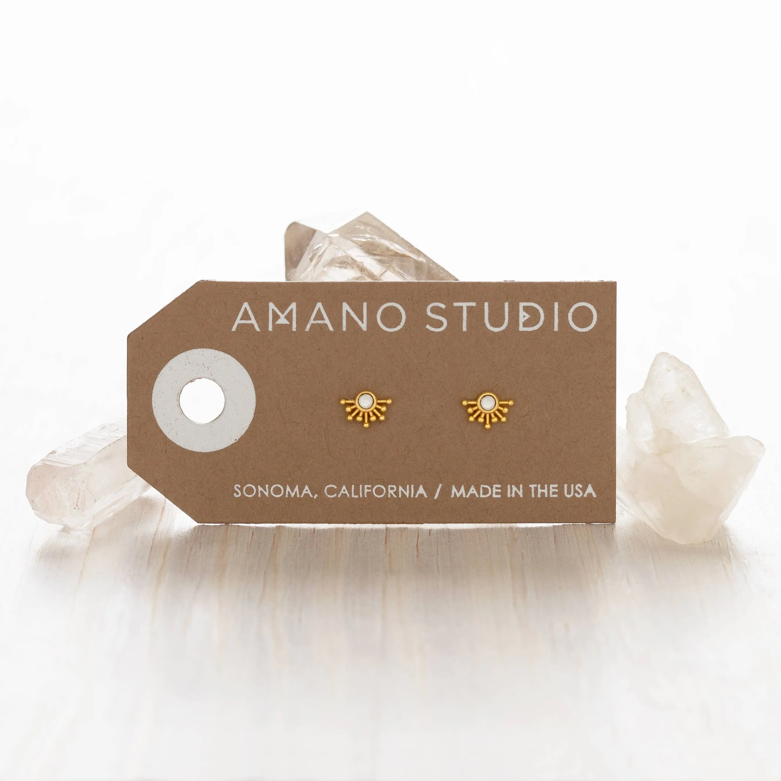 Rays of Light Stud Earrings: Crystal