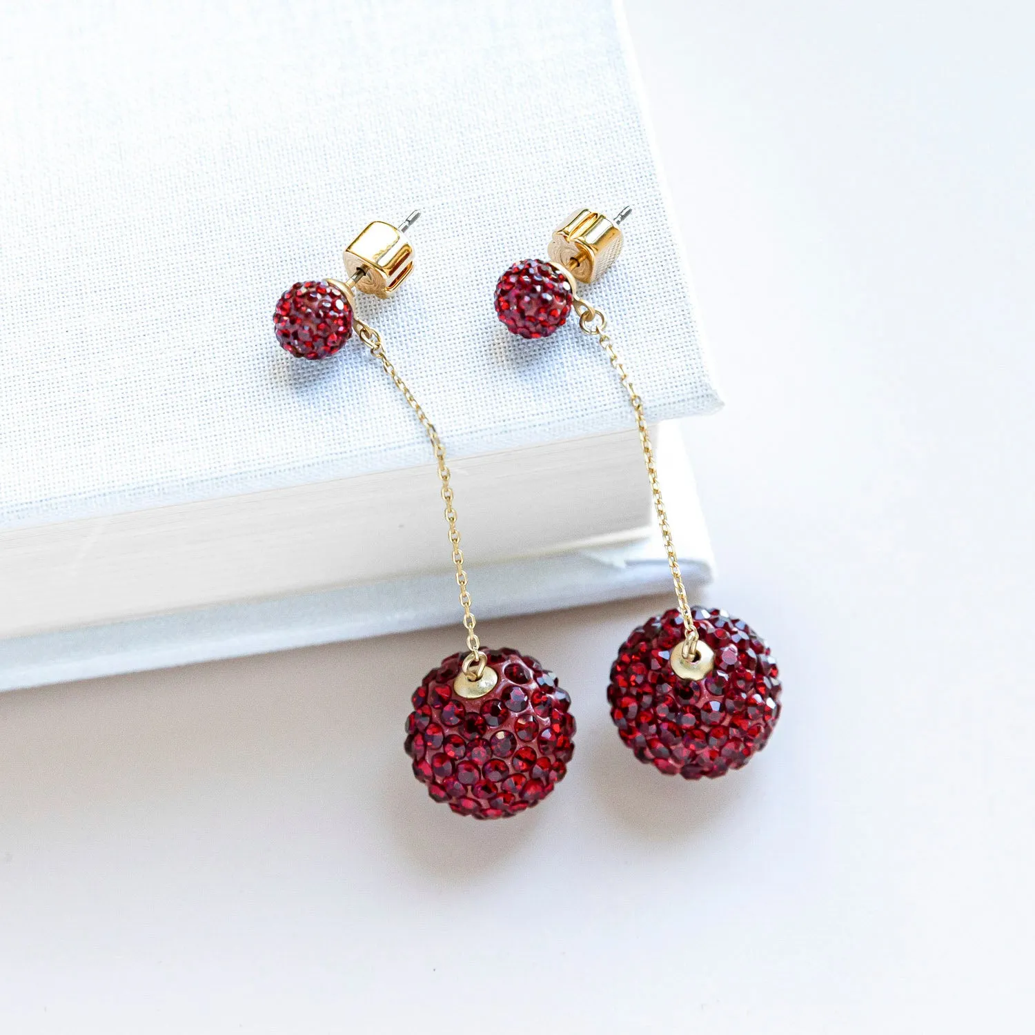 Razzle Dazzle Red Drop Earrings