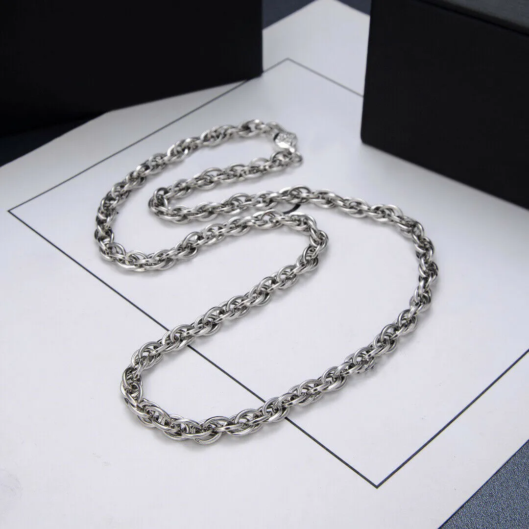 Real Solid 925 Sterling Silver Necklaces Braided Chain Vajra Hook 22" - 28"
