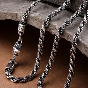 Real Solid 925 Sterling Silver Necklaces Braided Twist Chain Cross 24" 26''